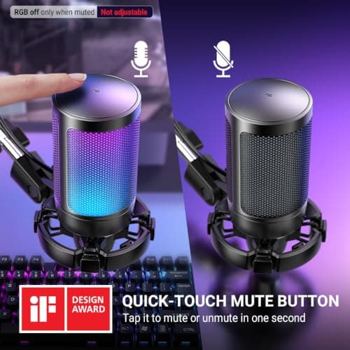 FIFINE AmpliGame A6T USB Gaming Microphone Kit, Condenser Mic for Streaming - Thumbnail 4