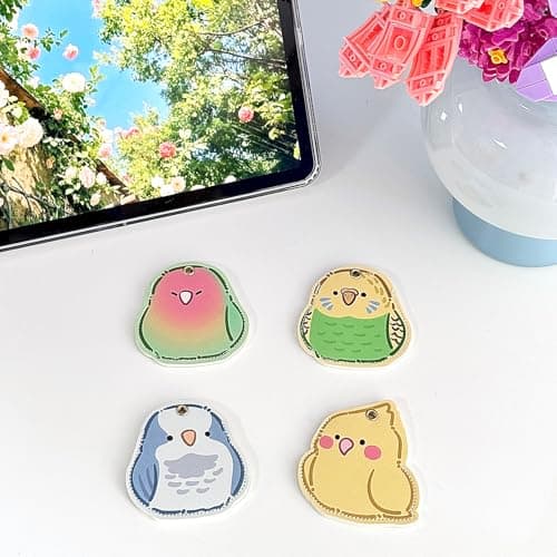 WEAUSUP Tracker Tag Holder Case with Keychain, Anti-Scratch Protection of Tracker Tags,Universal Smart Tag Holder,Cute Birds Shapes Designed for Birds Lovers - Thumbnail 3