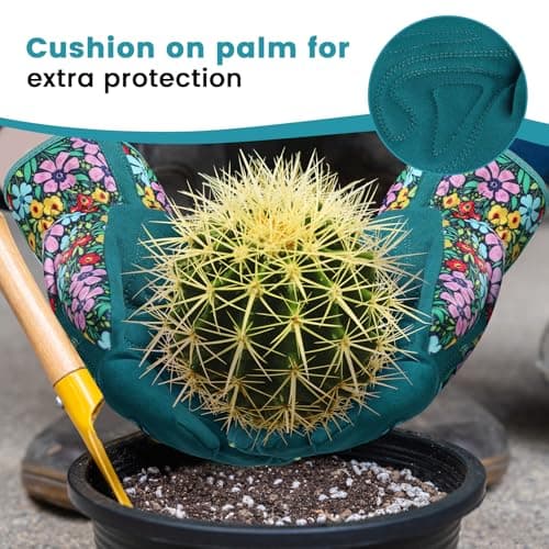 fauson Gardening Gloves for Women - Firm Grip, Breathable, Puncture-Resistant Work Gloves - Green - Thumbnail 2