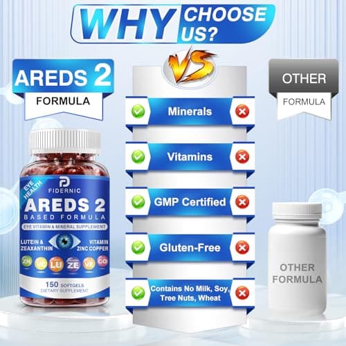AREDS 2 Eye Vitamin & Mineral Supplement — Lutein and Zeaxanthin Supplement, Vitamin C & E, Zinc & Copper for Blue Light Protection, Eye Health Support, Eyebright , Eye Doctor Trusted — 150 Softgels - Thumbnail 6