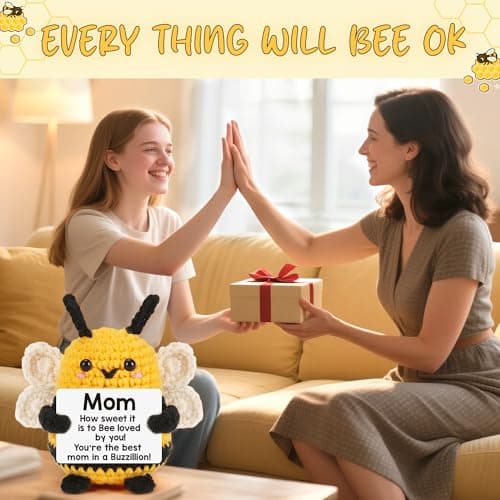 Mother Birthday Gifts for Mom from Daughter Son - Mom Gifts Mother in Law Anniversary Happy Birthday Gift Ideas for Best Moms Ever Mama Mommy, Christmas White Elephant Cute Small Crochet Bee Present - Thumbnail 5