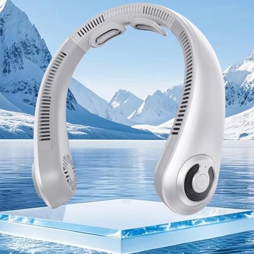 Neck Fan - Portable Neck Fan with Neck Support, 5 Speeds, All Around Airflow, Hand-free Bladeless Personal Cooling Fans, Rechargeable Wearable Fan for Outdoor and Indoor, Festival Gifts for Men Women - Image 1
