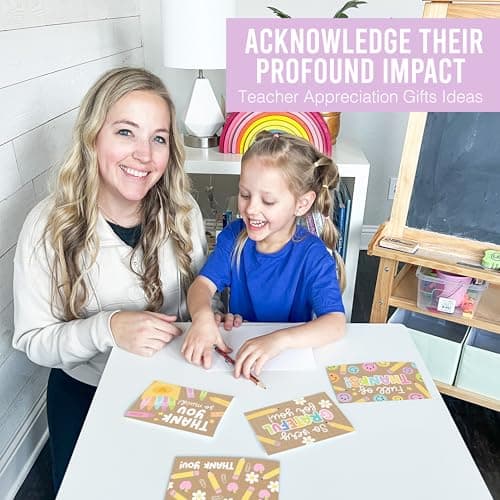 Hadley Designs Teacher Thank You Cards with Envelopes -24 Teacher Appreciation Cards Bulk, Cute Thank You Notes from Students, Teacher's Day End of School Year Christmas & Valentines Card for Teachers - Thumbnail 4