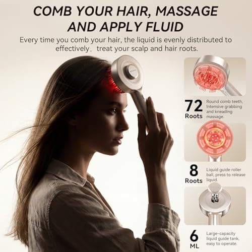 DZAVOK Electric Scalp Massager, 3-in-1 Scalp Care Brush with Oil Applicator, Waterproof IPX7, for Cleaning, Relaxation, and Healthy Scalp - Thumbnail 6