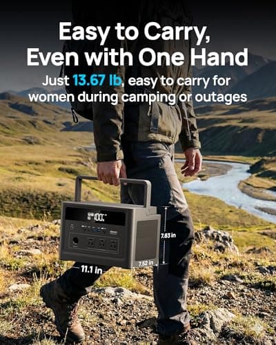 2026 Portable Power Station 600W, 576Wh LiFePO4 Battery Portable Charger, Solar Power Bank with AC Outlet 110V/1200W Surge, PD 100W USB-C Fast Charging for Camping, Home, Hurricane Emergency, RVs - Thumbnail 5