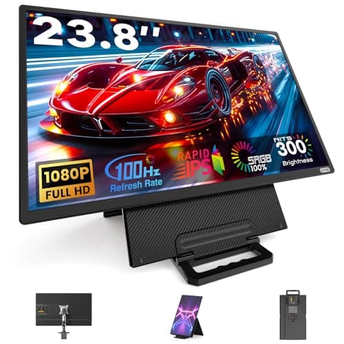 24" Large Portable Monitor Laptop Screen Extender 1080P FHD 100HZ IPS, Travel Monitor for Work Home Gaming, Landscape & Portrait Display, Compatible with Wins/Mac/Linux & MINI PC/PS5/Smart Phone - Image 1