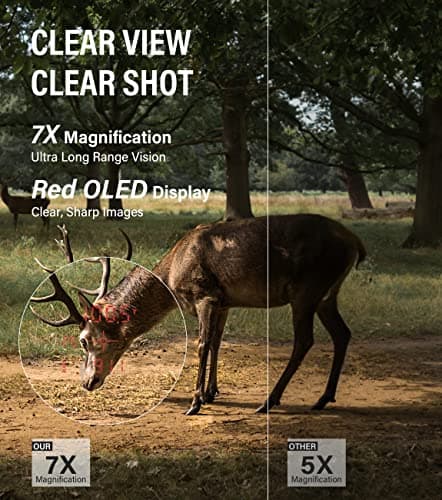 CoxiVision Hunting Range Finder 1400/2000/3000 Yards with Slope, 7X Magnification, Red OLED Display, BRD Mode, Angle Compensation, Scan Waterproof - Thumbnail 2