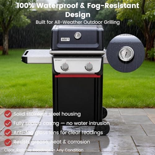 BLUES GRILL PARTS 60540/67031/7581/60392/74239 1-13/16" Grill Thermometer - Replacement for Weber GS4 Spirit I & II 200/300, Q Series (120/220/300/320) & Charcoal Kettle Grills (22''&26'') - Thumbnail 4