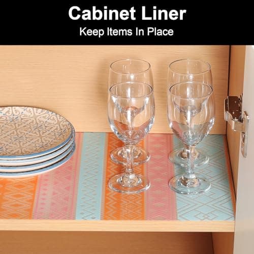 Cooyes Shelf and Drawer Liners for Kitchen Cabinets, Non Adhesive Cabinet Liner, EVA Waterproof Durable Non-Slip Drawer Mats for Shelves, Refrigerator, Storage, Desks（17.5" W x 78.7" L） - Thumbnail 2