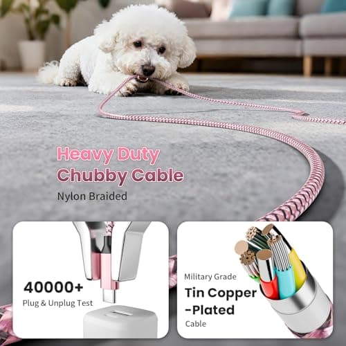 Jogrytece 4-in-1 USB C to 4 USB C Multi Charging Cable 5FT, Travel Essential for Airplane & Cruise Trips, Compatible with iPhone 17/16/15 Series, iPad Air/Pro, Samsung Galaxy S25, Pixel, PS5 - Thumbnail 5