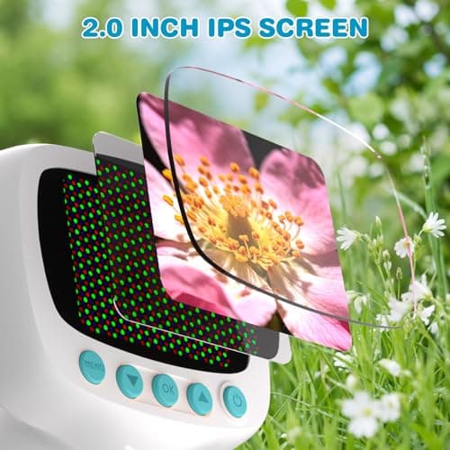 Pocket Kids Microscope for Over 3 Years Old, 1000X Handheld Microscope for Kids w/2''IPS Digital, Photo Video Mini Portable Microscopes, Science Edu Digiscope,Christmas Birthday Gifts for Kids - Thumbnail 4