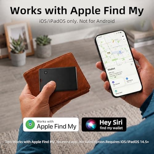 UQO Wallet Tracker Card, Works with Apple Find My, Wireless Charging Rechargeable Item Finder for Wallet, Passport & Travel, iOS Only - Thumbnail 4