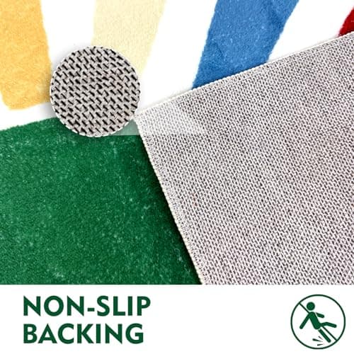 BLESWIN Bathroom Rug Mat 20x30, Soft Fluffy Rainbow Sun Bath Mats for Bathroom, Non Slip Machine Washable Bathmat for Shower Floor Tub Sink, Leaf Green - Thumbnail 4