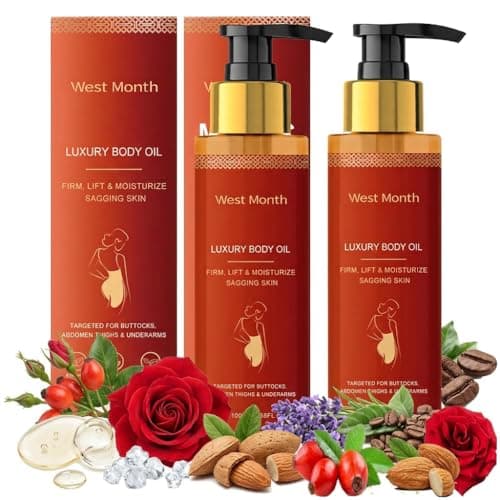 CJL CANKIRA Body Oil for Women, Firming Body Oil for Dry & Crepey-Looking Skin, Fast-Absorbing After Shower Body Oil, Hydrating Full Body Moisturizer for Arms, Legs & Stomach, 2 Pack - Image 1