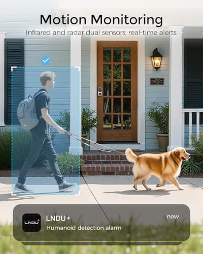 LNDU WiFi Smart Video Lock, 5-in-1 Fingerprint Keyless Entry Door Lock with App Control, Two-Way Audio, Dual Motion Sensors - Thumbnail 4