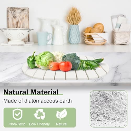 Stone Dish Drying Mat for Kitchen Counter,24"(L)×16"(W) Collapsible Fast-Drying Diatomaceous Earth Mats with Towel Sanding Tool,Versatile Stone Drying Mats for Cups Dishes Bottles - Thumbnail 3