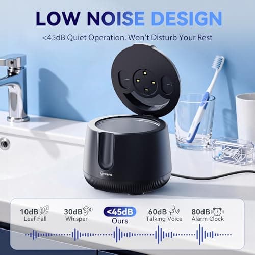 UMPOPO Ultrasonic Retainer Cleaner Machine 48kHz, Dental Cleaning Pod, Ultrasonic Retainer Cleaner for Dentures, Aligners, Mouth Guards, Toothbrush Heads and Jewelry with 200ML Capacity, LAB Supply - Thumbnail 6