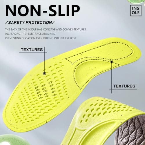 XINIFOOT 6 Pairs Anti Odour Shoe Insoles, Comfortable Replacement Shoe Insole Inserts, Foot Massage Breathable Shoe Soles Relief Insoles for Working Daily Use(Grey Men US 8-11) - Thumbnail 3