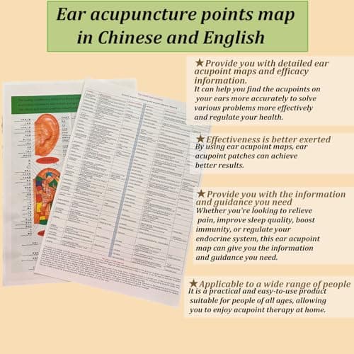 GGFSSQ Ear Seeds Acupuncture Kit - 200 Pieces - Acupressure with Ears Seed, with Bonus Free Chart and Brass Acupressure Probe - for Balance & Wellness (silver-200pcs) - Thumbnail 2