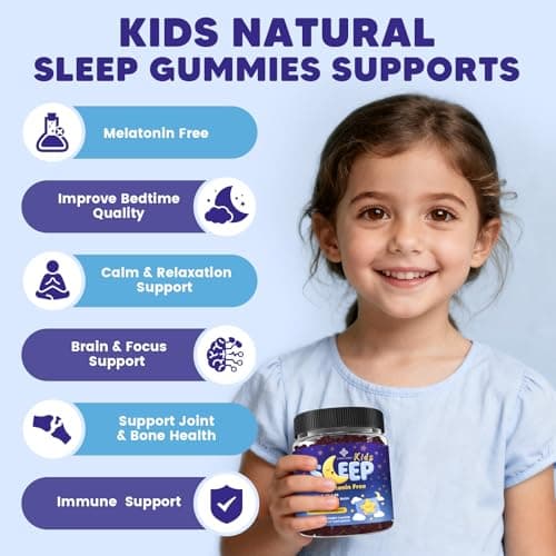 YANLUOBO Kids Sleep Gummies - with Magnesium Glycinate, Lemon Balm, L-Theanine & GABA - Calming Relaxation, Support Natural Sleep, Quiet Mind - Berry Flavor, Non-Habit Forming - Thumbnail 4