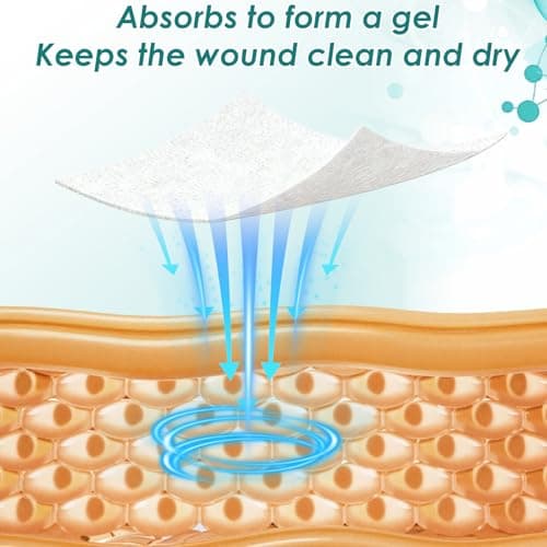 Calcium Alginate Wound Dressing Pads,Multi-Size First aid kit,[10 Individual Pack], High Absorbency Dressing for Wounds Care - Thumbnail 4