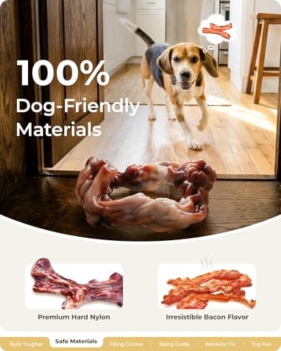 ChienBox Dog Toys for Aggressive Chewers: Gift Box with 3 Pack Dog Chew Toys, Indestructible Dog Toy for Large Dogs Birthday Toy, Tough Dog Toys to Keep Them Busy, Chew Toys for Dogs,Bacon Flavor - Thumbnail 3