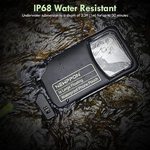Floating Waterproof Cell Phone Pouch - 2 Pack Float Clear Cellphone Holder Protector with Lanyard - Universal Floatable Water Proof Dry Bag for iPhone Samsung Galaxy for Beach Swimming Pool - Thumbnail 6