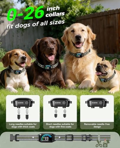 Rojeco 2-in-1 Dog Shock Collar & Dog Bark Collar - 3300FT Remote Dog Collar with IPX7 Waterproof, Beep/Vibration/Shock Modes & LED Light, Smart Anti-Barking Bark Collar for Small Medium Large Dogs - Thumbnail 6