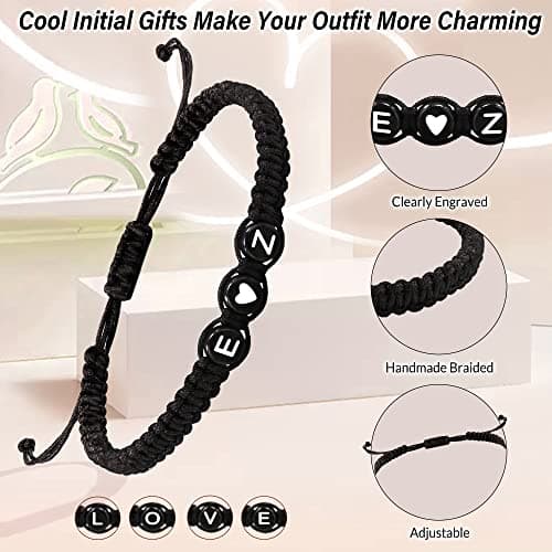 Initial Bracelets for Women Gifts for Wife Letter Charm T&W Valentine's Day Gifts for Girlfriend Wife Fiancee Husband Boyfriend Birthday Gifts for Her Best Friend Bracelet Christmas Jewelry - Thumbnail 3