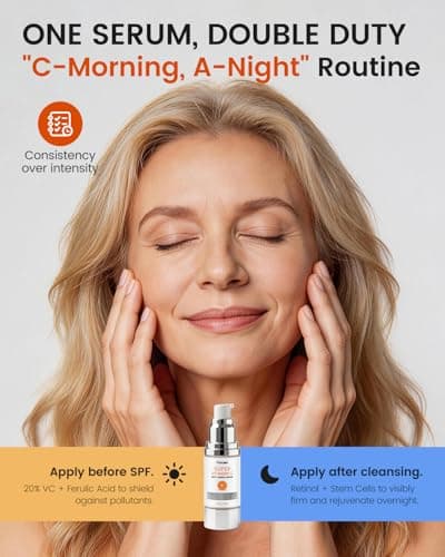 Super C Serum for Mature Skin – All-in-One Vitamin C Serum for Face with Retinol & Hyaluronic Acid for Women Over 60 & 70 – Anti-Aging Hydrating Serum for Dark Spots, Wrinkles & Fine Lines 1.0 fl.oz. - Thumbnail 4