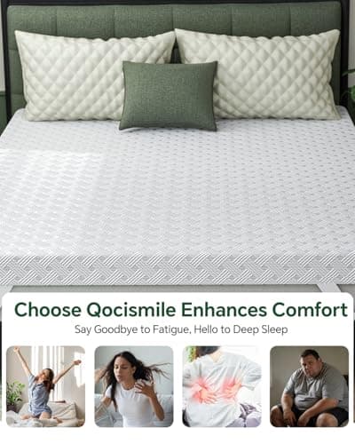 Qocismile Full Mattress Topper,Gel Memory Foam Mattress Topper 3 inch Full Size Bed Topper,High Density Mattress Pad,Bamboo Rayon Soft Cover Removable,Nonslip Double Zipper,Elastic Straps Fits 6"-21" - Thumbnail 6