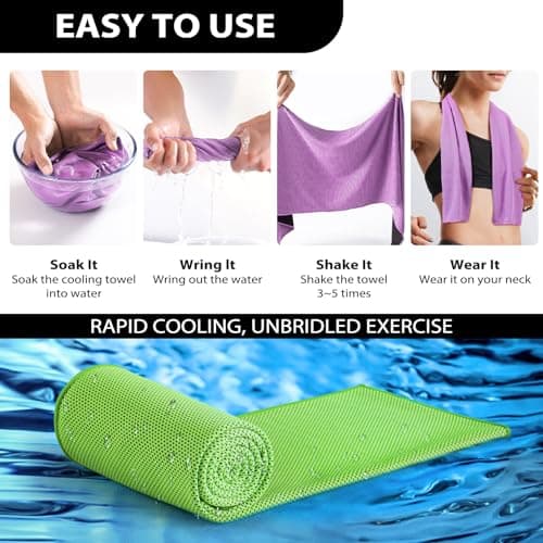 Ymomode Cooling Towels - 5 Pack Gym Towels, Gym Towel for Working Out, Yoga Towel, Quick Dry Towel for Running, Camping, Fitness & More Activities - Thumbnail 3