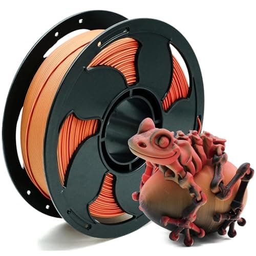 Matte Tri Color Black Red Orange PLA Filament 3 in 1, 1.75mm High Speed 600mm/s Coextrusion 3D Printer Filament Rapid Magic Color Change, Matte PLA 1kg (2.2lbs) Spool Perfectly Hide The Layer Line - Image 1