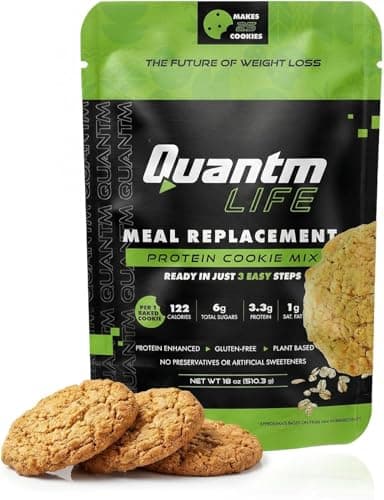 Quantm Life Cookie Mix, Gluten Free, Plant-Based Meal Replacement Plan with Hemp Protein, Rich in Fiber, Low in Sugar, No Preservatives or Artificial Sweeteners, 18 oz, 6 Pack 1-Month Supply - Image 1