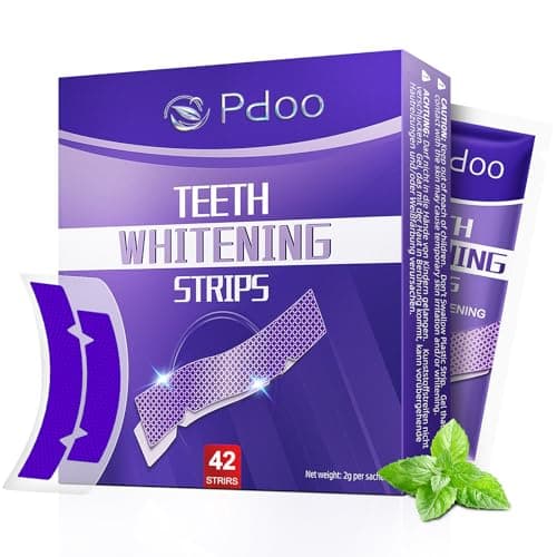Purple Teeth Whitening Strips - 42 Teeth Whitener Strips (21 Uses) | Purple Color-Correcting Gel Technology | Teeth Whitening Kit for Sensitive Teeth | Enamel Safe, Peroxide-Free for a Brighter Smile