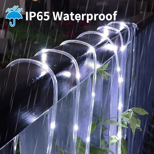 LairtPOW Solar Rope Lights 39FT 100LEDs,IP65 Waterproof Outdoor String Light, Palm Tree Lights for Party Garden Yard Pathway Patio Wedding Christmas Halloween Holiday Decoration (Cool White) - Thumbnail 2