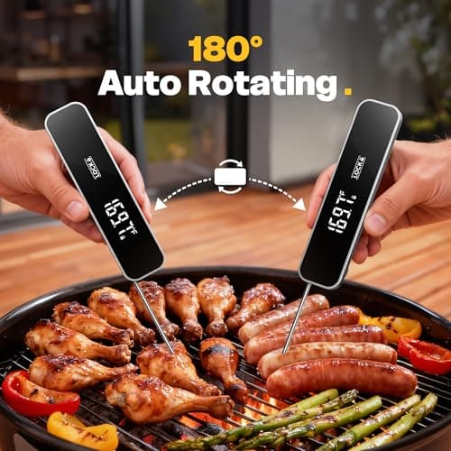 0.3S Professional Instant Read Meat Thermometer – Digital Food Thermometer for Cooking, Grilling, BBQ, Candy, Air Fryer, Griddle – Kitchen Gadget Essentials & Gifts for Him Dad Men Birthday – Grey - Thumbnail 3