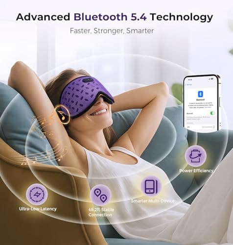 Sleep Mask Headphones with Bluetooth 5.4, LC-dolida Wireless Music Eye Mask for Sleeping Headphones Detachable 3D Eye Cups Cooling Breathable Bluetooth Eye Mask for Side Sleepers - Thumbnail 4