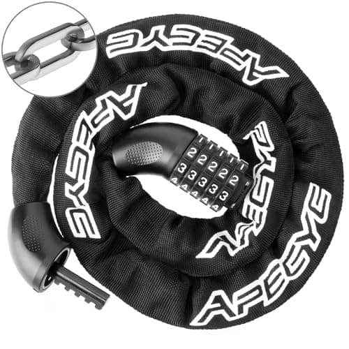 APECYC Bike Locks Heavy Duty Anti Theft, 5 Digit Combination Bike Chain Lock, 4FT Security Bicycle Lock Hardened Steel Square Chains for Bicycle, E-Bike, Motorcycle, Scooter, Gate - Image 1
