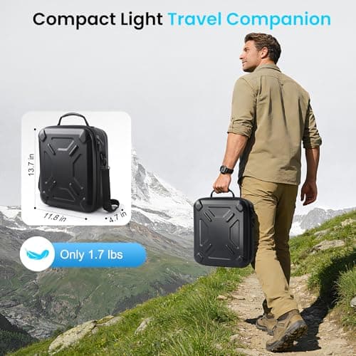 Datop Starlink Mini Case,Ultra-Light Portable Storage Waterproof,Shockproof EVA for Starlink Case,Dual Carry Options for Starlink Mini Accessories,Portable for Outdoor Travel,Camping and RVing,Black - Thumbnail 3