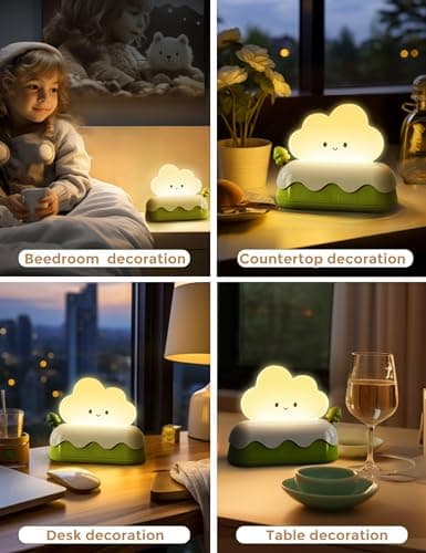 L LOHAS LED Cute Desk Decor Cloud Lamp Night Light for Kids, Kawaii Sleep Light, Rechargeable 7 Colors Lamp, Room Decor, Gifts Ideas for Baby Kids Girls Teens Teenages - Thumbnail 3
