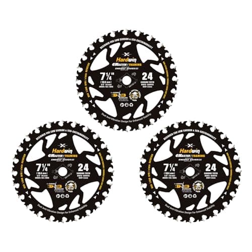7 1/4 Inch Framing Circular Saw Blade-3Pack, 24T ATB Carbide Teeth, Lightweight for Cordless Saws. Super Thin Kerf for Cutting Wood, Plywood, MDF, OSB, Hardwood, Softwood & More. - Image 1