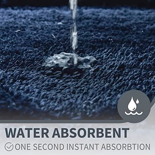 GRANNY SAYS Navy Bathroom Rugs, Bath Mats for Bathroom Non-Slip, Super Soft and Water Absorbent, Extra Large Bath Rugs Washable, Microfiber Bath Rugs for Bath Floor, Tub and Shower, 59" x 24" - Thumbnail 4