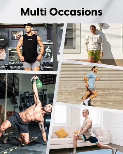 maamgic Mens 2 in 1 Running Shorts, 5" Gym Short with Zip Pockets, Quick Dry Workout Athletic Shorts for Men Hemp Grey Large - Thumbnail 2