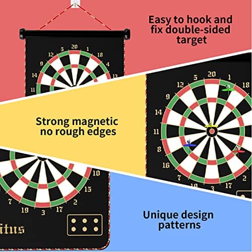 Gitus Magnetic Dart Board Indoor Outdoor Games for Kids with 12 Darts, Gifts for Teenage Boys Teen Boys Gifts Ideas Toys Gifts for 8 9 10 11 12 13 Year Old Boy Game Room Decor - Thumbnail 5