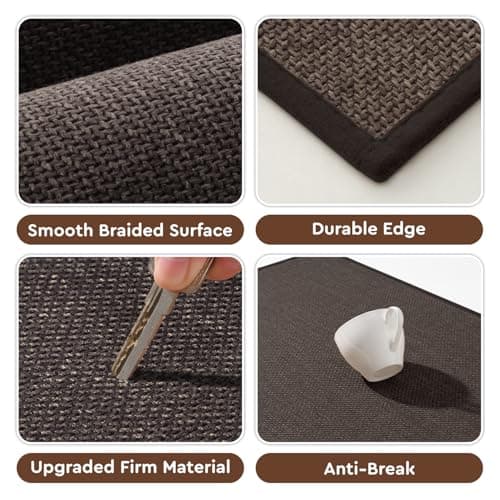 tchdio Kitchen Mats for Floor, Rubber Backed Kitchen Rugs Non Slip Washable, Superior Absorbent Kitchen Runner Rug Easy to Clean, Comfort Kitchen Floor Mat Front of Sink (Brown, 20" × 47") - Thumbnail 4