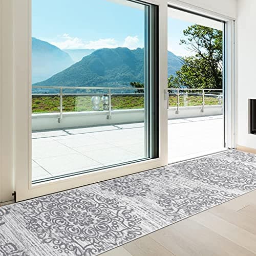 HEBE Hallway Runner Rug 2'x10' Washable Vintage Distressed Area Rugs Non Slip Laundry Rug Runner Boho Floor Carpet Runners for Hallways Entryway Laundry Room Kitchen Bathroom - Thumbnail 5
