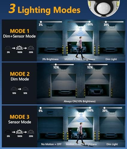 Solar Motion Sensor Lights Outdoor 2Pack, 4500LM & 300° Wide Motion Sensor, 7000K Solar Flood Lights Solar Powered, 3 Lighting Modes Solar Security Spot Lights Waterproof for Fence Wall Yard Deck - Thumbnail 4