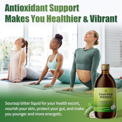 Soursop Bitters Liquid for Digestive Health,Gut Detox&Cleanse,Antioxidant,Immune Support,Skin Health-Pure 15 Herb Guanabana Tea with Black Seed,Moringa & Turmeric,98% High Absorption,Non-GMO 16 fl oz - Thumbnail 5