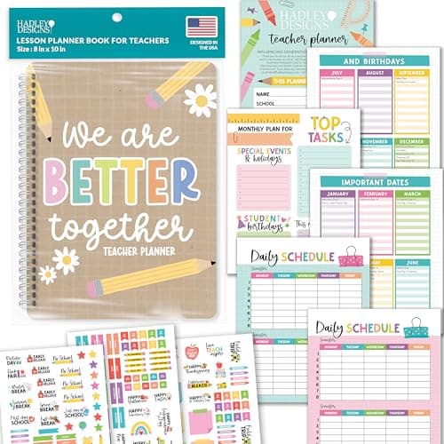 Hadley Designs Teacher Planner 2026-2027 Academic Year - Undated Teacher Lesson Planner Book for Teachers, Homeschool Planners 2026-2027, First Year Teachers Must Haves, Back to School Teaching Gifts - Image 1